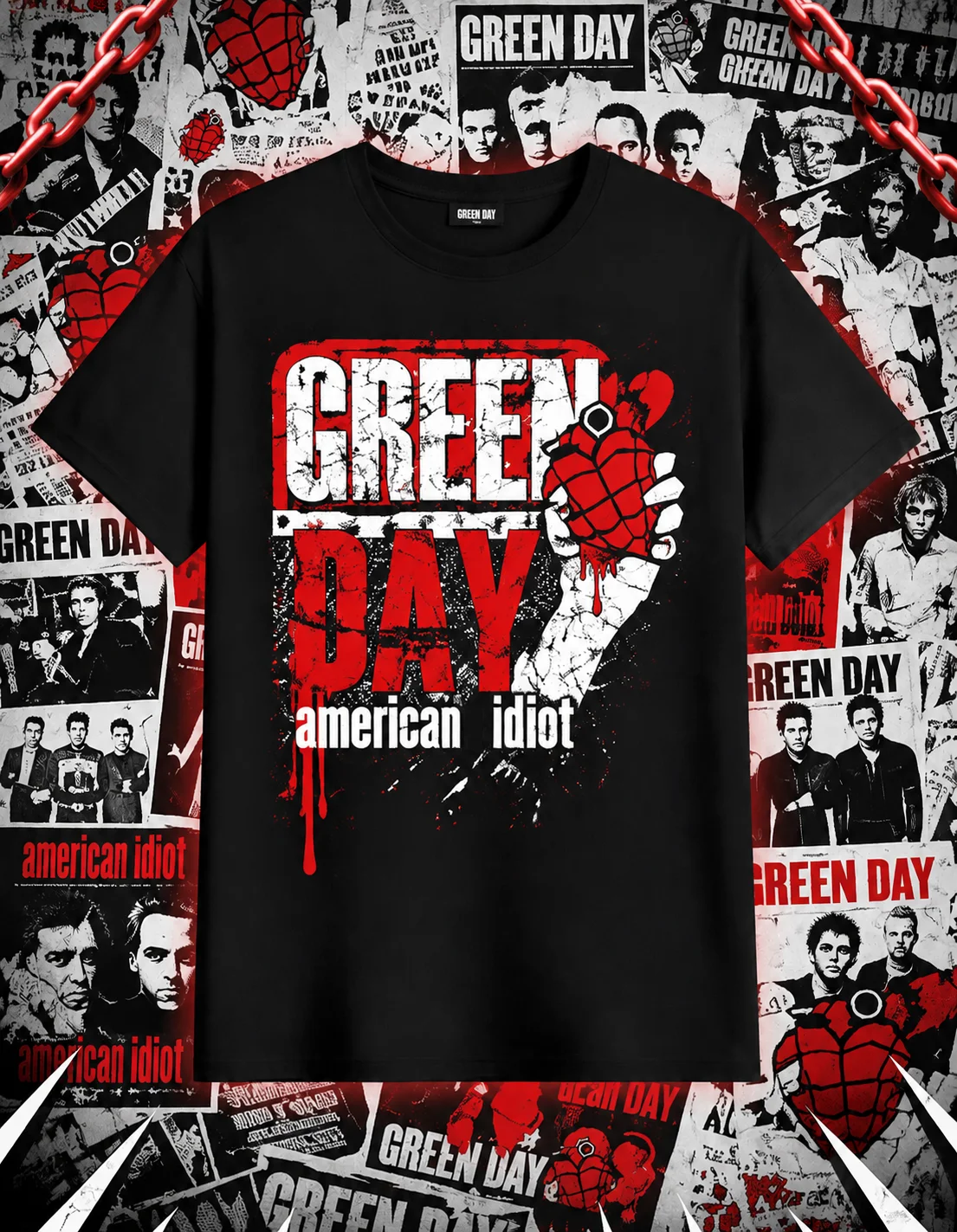 2026 New Green Day American Idiot Hysteria T Shirt Mens Rock Music Classic Band Tee Short-sleeved Women Fashion Street Top