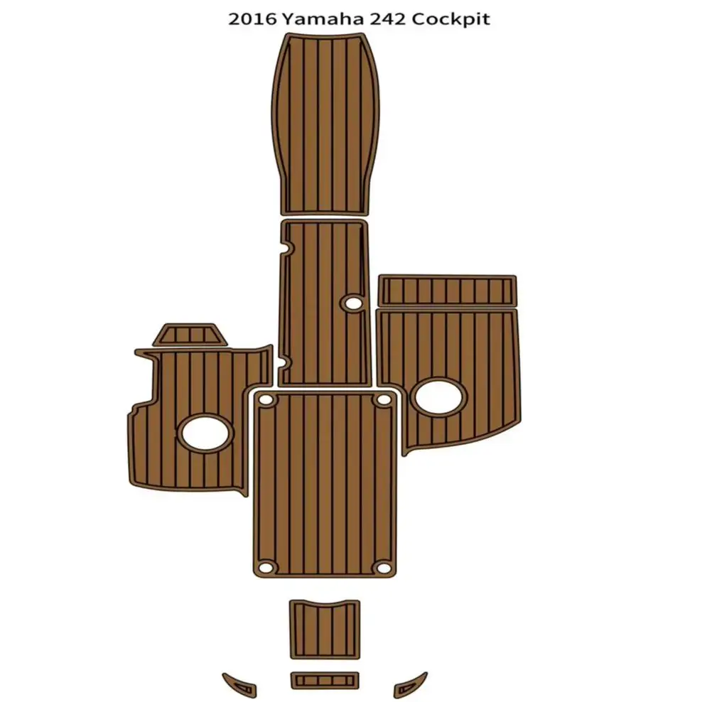 

2016 Ya-ma-ha 242 Cockpit Pad Boat EVA Foam Faux Teak Deck Floor Mat SeaDek Gatorstep Style Self Adhesive ae16av