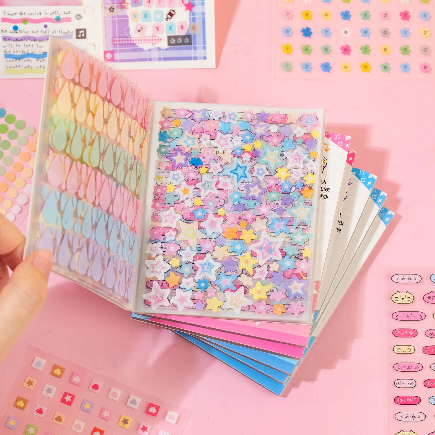 32 pieces/book Gift Packaging Set Language Leisure Color Life PET Mini Basic Stickers Book Guka Nail Art Phone Case Notebook Dia