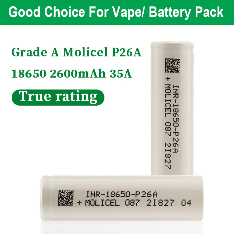 1-10pcs Original Molicel 18650 2600mAh 25A P26A Battery 3.7V Rechargeable lithium li Ion Batteries For UAV Toys VS P28A Cell