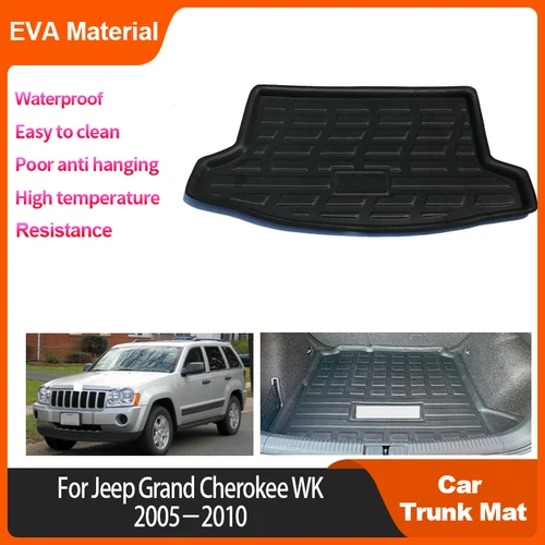 Alfombrilla de maletero para Jeep Grand Cherokee WK 2005-2010, forro de carga trasero, antideslizante, accesorios interiores, Almohadillas protectoras impermeables para equipaje