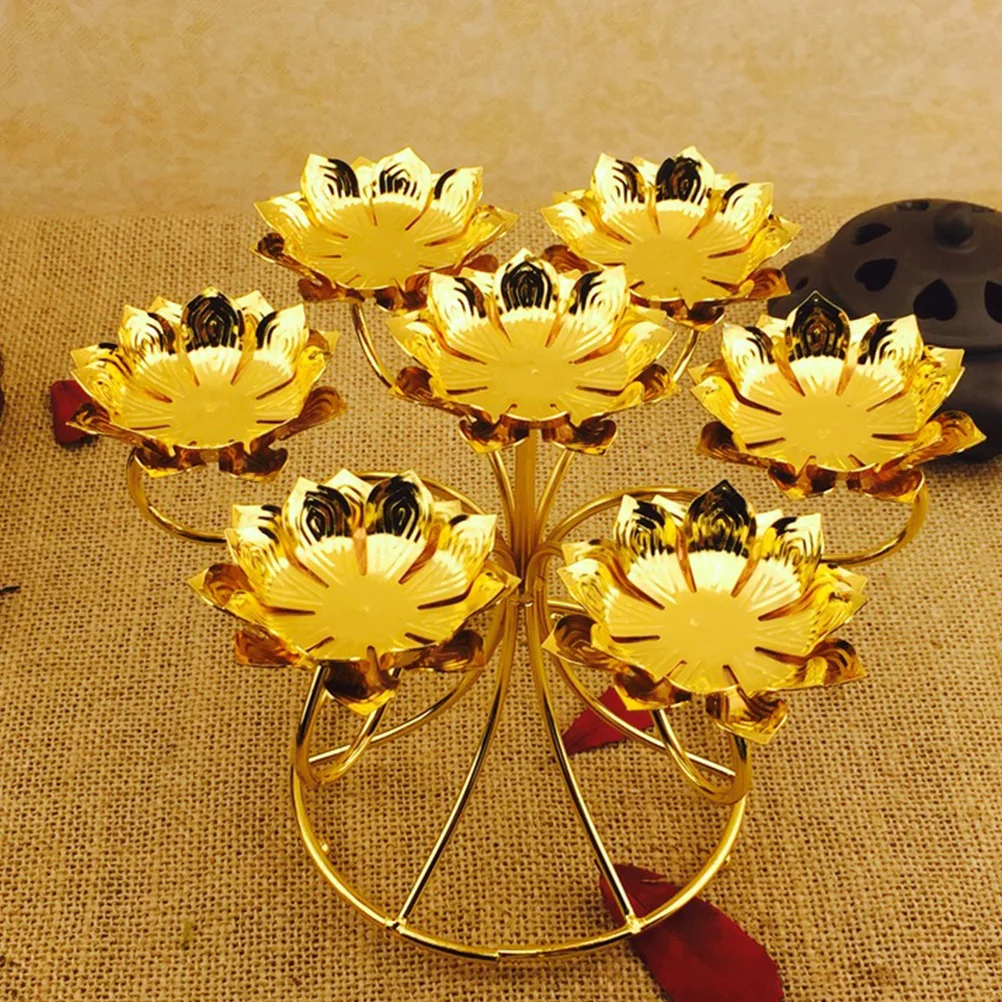 

Lotus Shaped Metal Holder Alloy Tealight Candlestick Decorative Tabletop Stand For Home Wedding Party Vintage Style