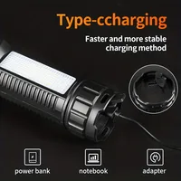 LED Flashlight Rechargeable Long-Beam Portable Outdoor Emergency Lighting With Long Battery Life, Suitable For Camping And Hiki 3