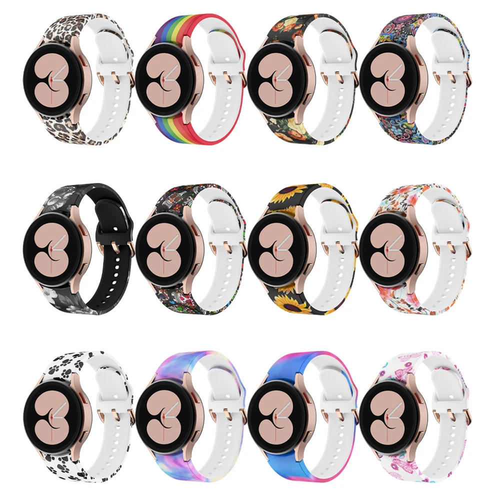 Bracelet de montre en silicone pour Samsung Galaxy Watch, bracelet de sport classique, bracelet imprimé, Huawei Watch GT 4-2-2e-3-3, 6, 5 Pro, 4, 22mm, 20mm
