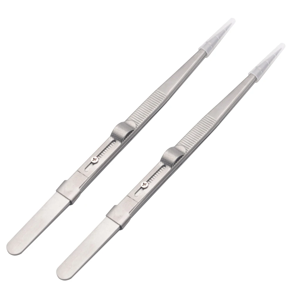 

2Pcs Premium Steel Tweezers Kit for Jewelry Repair DIY Manicure Multifunctional Lightweight Pointed Tip Professional Use