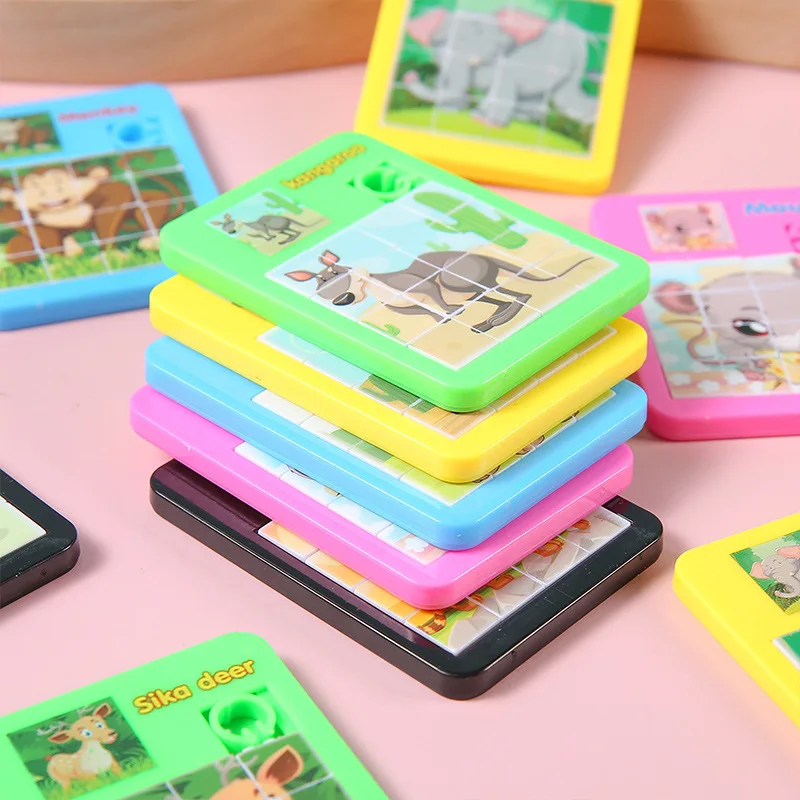 1-5pcs Children Toys 16 Grid Sliding Puzzle Cute Cartoon Animal labyrinth Picture Puzzle Creative Game Children\'s Gifts Kids Toy