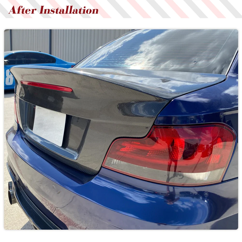 Carbon Fiber Car Rear Trunk Boot Cover Wings Lip for BMW 1 Series E82 1M Coupe Only 2008-2013 Rear Trunk Boot Cover Car-Styling