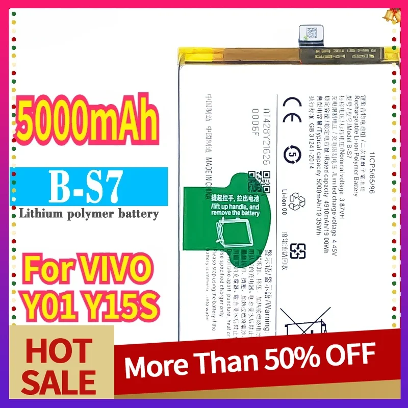 New High Quality Replacement Battery for VIVO Y01 Y15S B-S7 5000mAh Mobile Phone Large Capacity Batteries