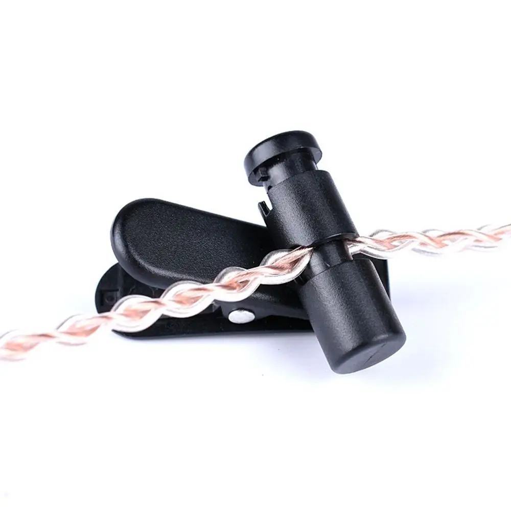 Rotatable Black Plastic Lapel Collar Mount Universal Wire Holders Wire Cable Holder Earphone Clamps Cord Clips