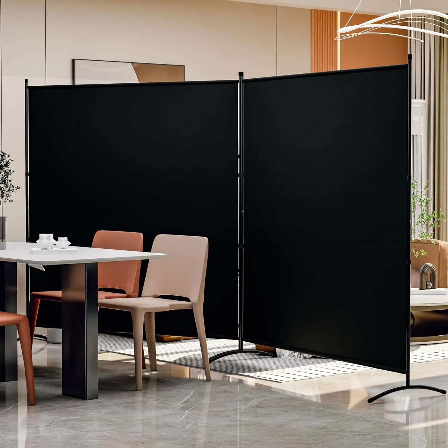Large 2-Panel Room Divider Screen, 126''W x 71''H Portable Privacy Partition for Office, Home & School