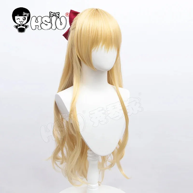 Sailor Venus cosplay wig HSIU Brand Golden Long hair halloween Prom party wig+Free hair accessories+Free wig cap