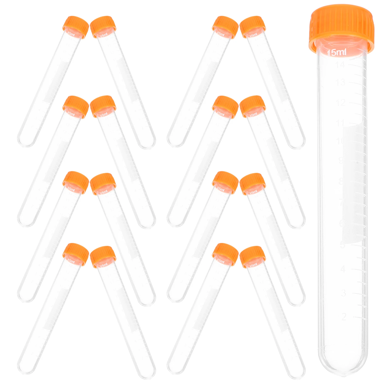 

20 Pcs Sealed Bottle Test Tubes Mini Plastic with Caps Syringe Lids Sample Vials Containers