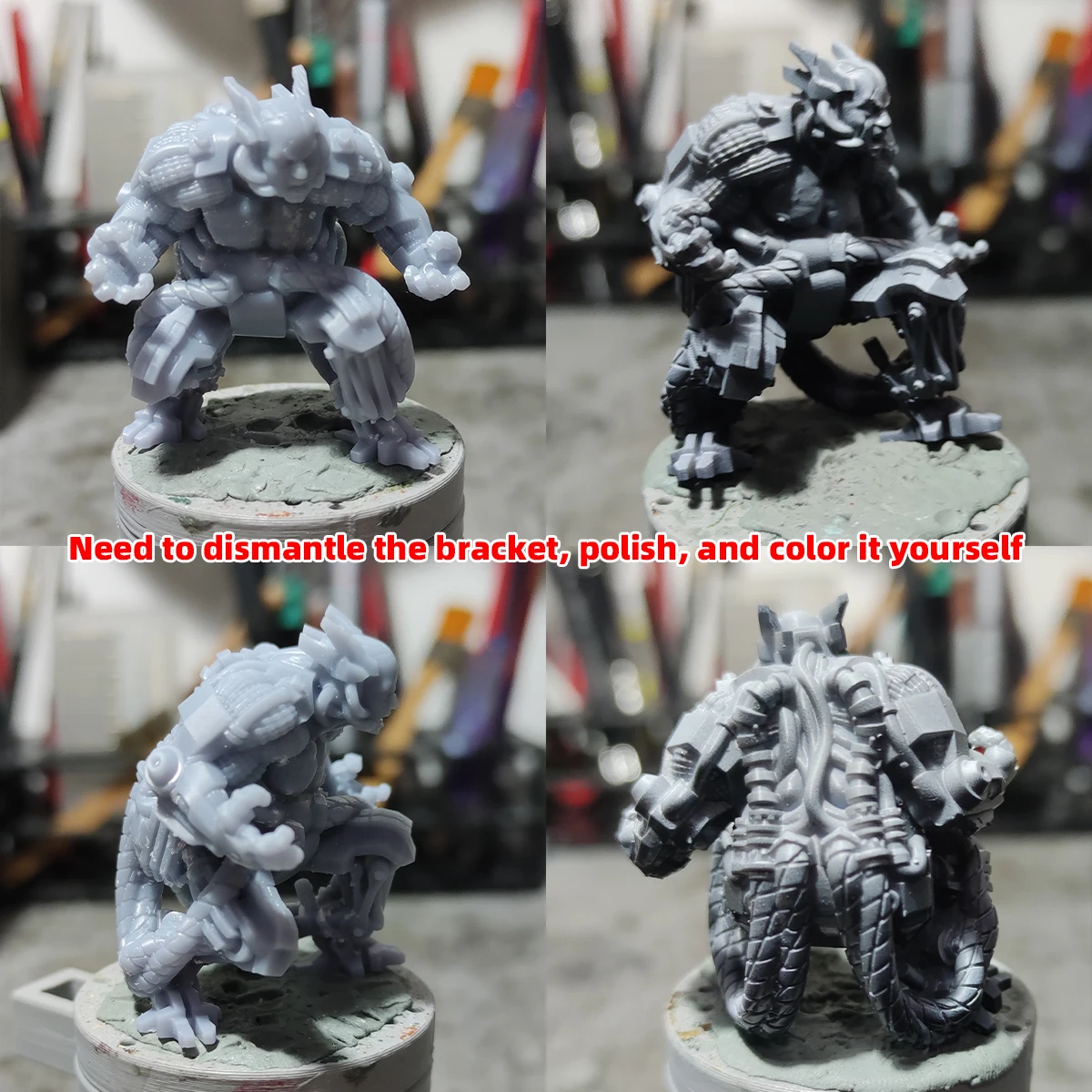 1/35 1/48 1/60 1/72 1/100 1/144 Modellbausatz 3D Harz Miniatur-Soldatenfiguren Diorama Unbemalt Cyberpunk Cyborg Squad DIY – Detail 3