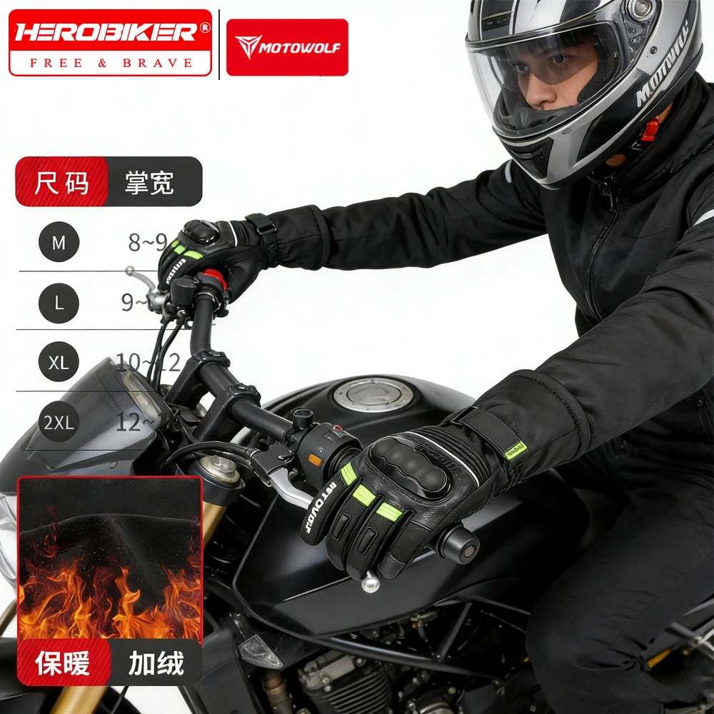 

Motorcycle Thermal Gloves Men women Waterproof Biker Gloves Windproof Motocross Gloves Leather Moto Protective Racing Gloves