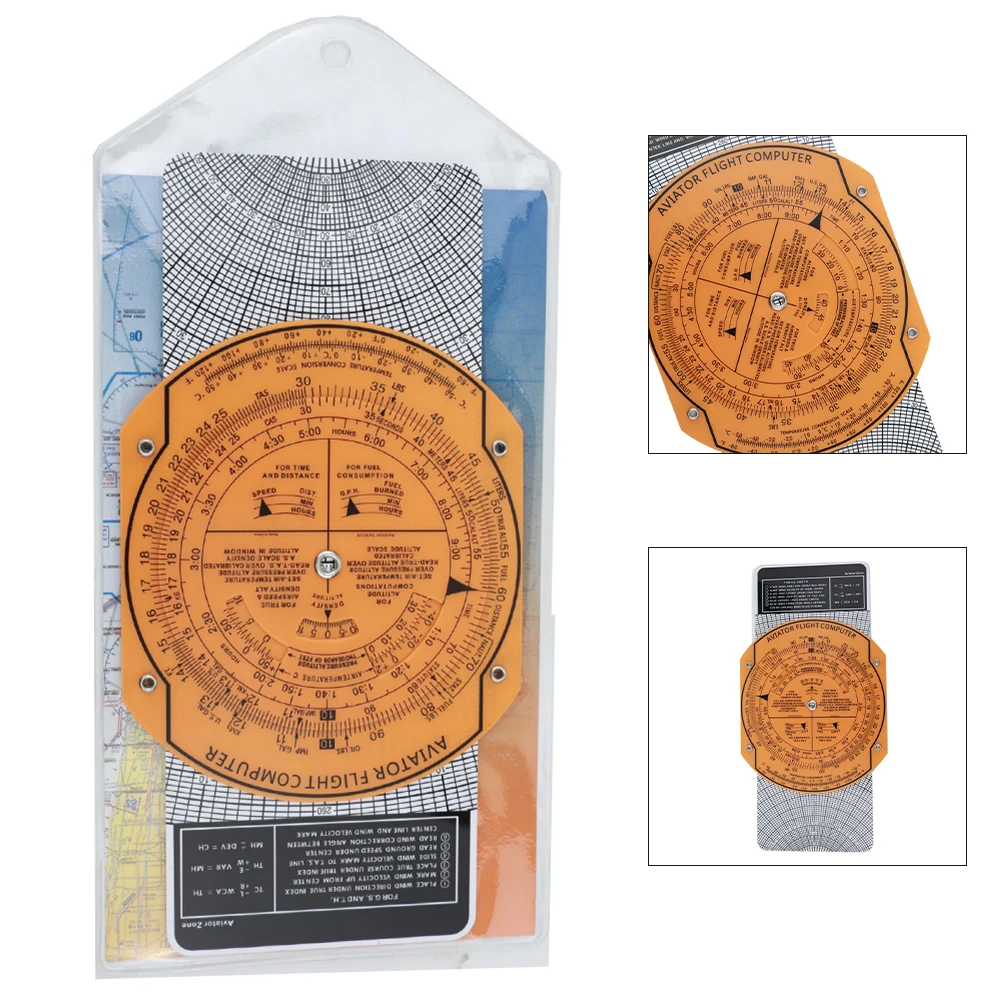 Aviation Flight Computer Plotter With Sliding Rule And Circuit Navigation Scale Lightweight Tool For Flight Training Measurement