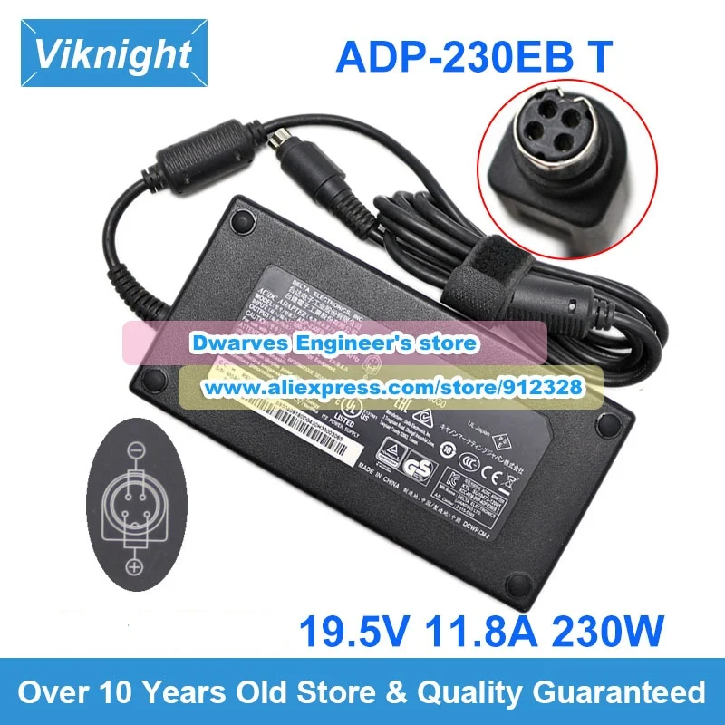 

Genuine DELTA 230W ADP-230EB T 19.5V 11.8A Adapter A12-230P1A for MSI GT62VR 7RE-417CN For CLEVO D700T K770G-I7 NP9752 P750ZM