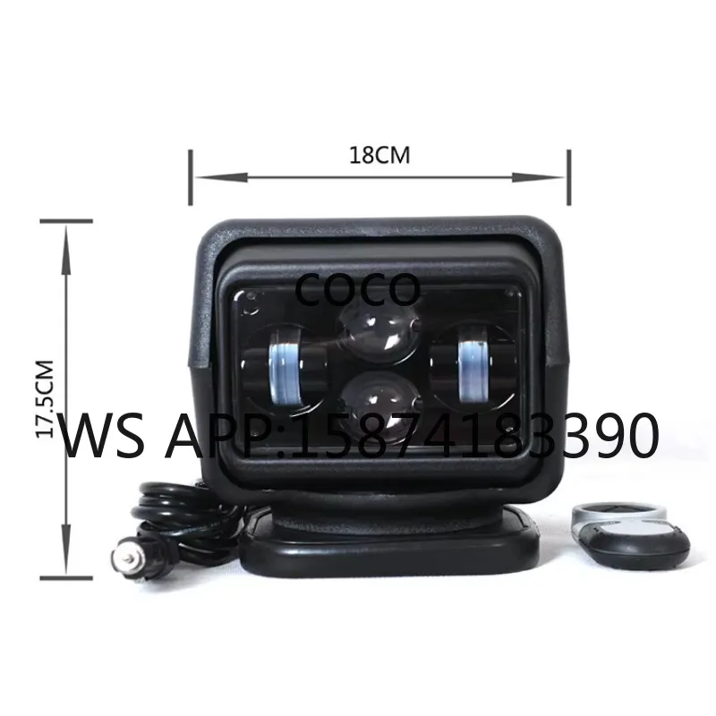 Dragon Edition LED Searchlight, 60W Marine Rotary Remote Spotlight