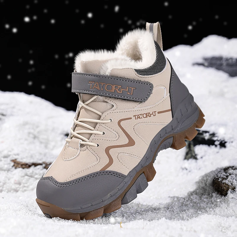 

2025 New Winter Children's Casual Sneakers Keep Warm Outdoor Hiking Boots Non-slip Kids Walking Ankle Boots Fashion Snow Boots