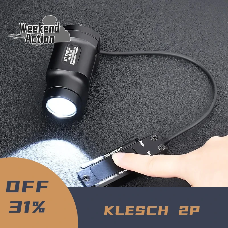 

Zenitco K-2P Tactical Metal GEN 2 KLESCH 2P AK-SD Weapon Light Fit 20mm Rail With Switch Strobe Hunting LED Powerful Flashlight