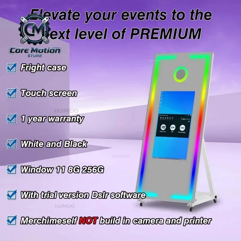 Digital Mirror Photo Booth Touch Screen Mirror Photo Booth with Camera and Printer Mirror Photo Booth view 3