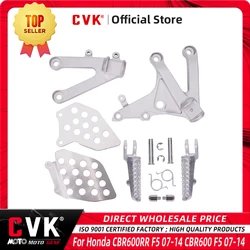 CVK Front Foot Rests Pedal Bracket Assembly Kit For Honda CBR600RR F5 07 08 09 10 11 12 13 14 CBR600 F5 07-14 Motorcycle Parts