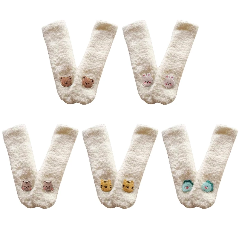 RIRI Baby Socks Thicken Floor Socks Boys Girls Unisex AntiSlip Winter Socks Cartoon Indoor First Walker Socks for Kids 0-8Y