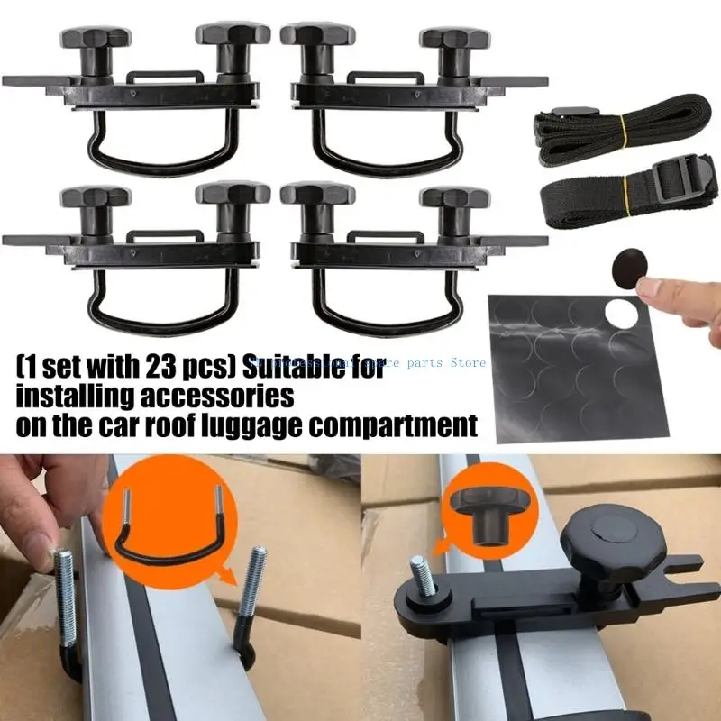 41XA 23pcs Roof Rack Mounting Hardware Set with Rubber Gaskets and Backplates for Vehicle & Anti Vibration Design