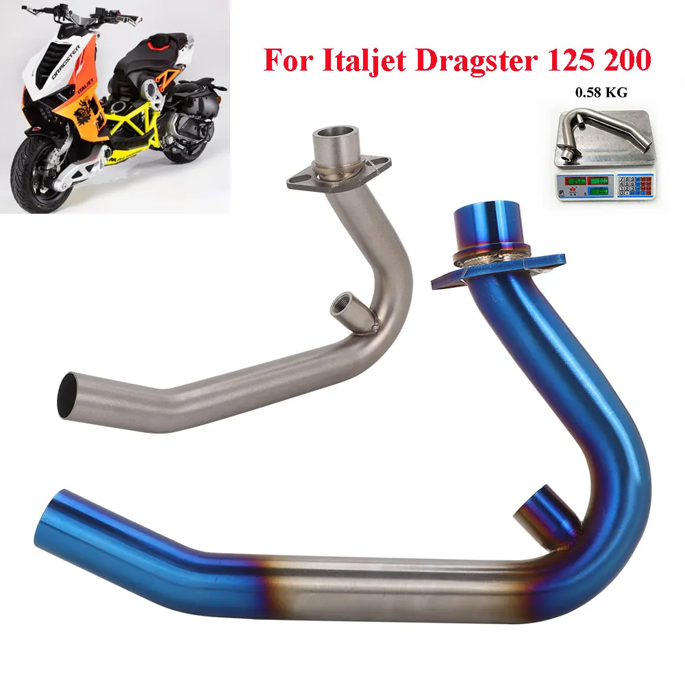 For Italjet Dragster 125 200 Motorcycle Exhaust Slip On Front Link Pipe Escape System Fit Stock Muffler