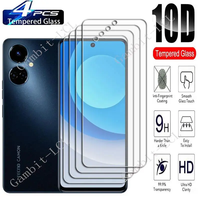 

4 шт., защитное закаленное стекло для Tecno Camon 19 Neo 6,78 дюйма, Camon19Neo Camon19 19Neo CH6i