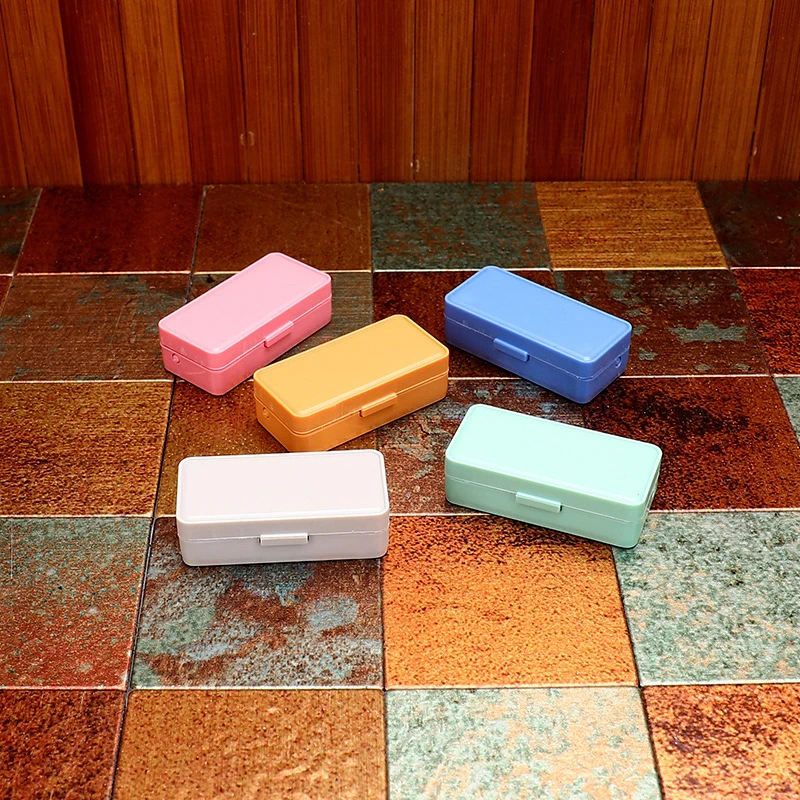 1 Piece Simulated Scene Pencil Box Model Miniature Dollhouse Double-layer Pencil Case Pretend Toys Mini Stationery Box