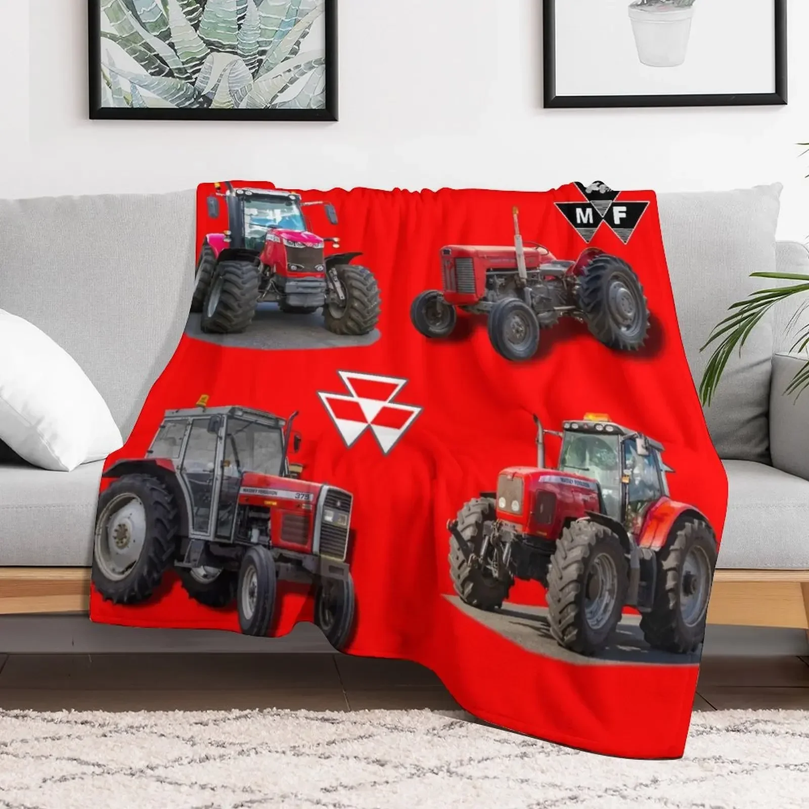 

Red tractors Throw Blanket Soft Big Designers Blankets