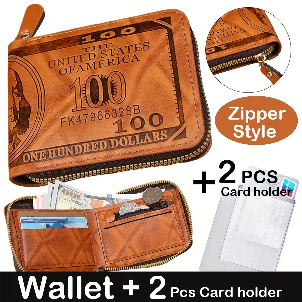 Men's 2-Fold Leather Wallet with Buckle – Slim Card Holder & Multi-Slot Design, Gift for Dad, Birthday & Christmas