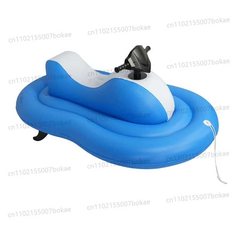 Inflatable riding vehicle - exquisite dual-power propulsion motorboat water amusement PVC