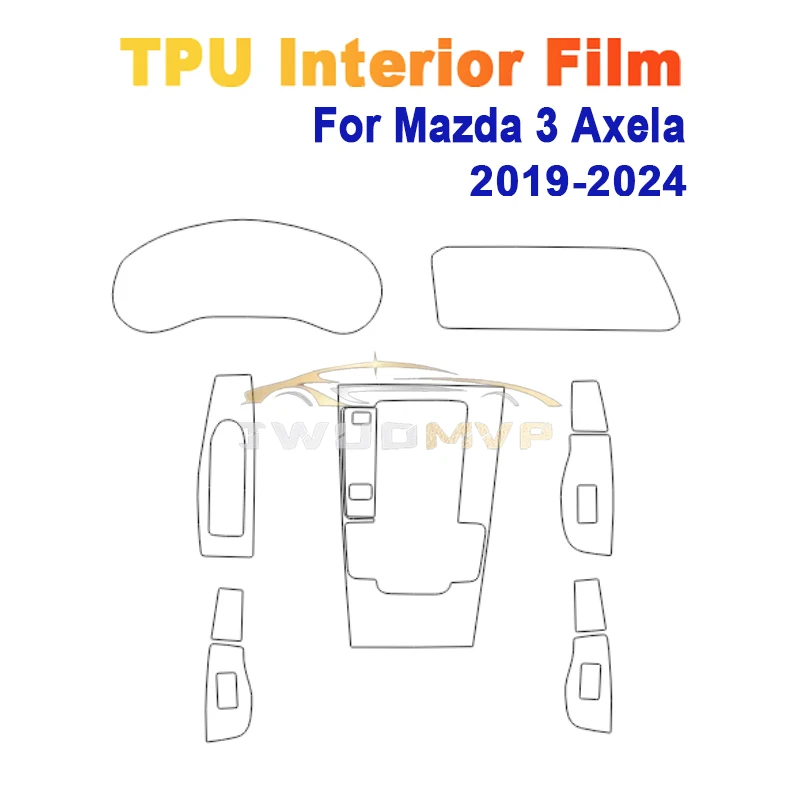 

Для Mazda 3 Axela 2019-2024 салонная пленка для автомобиля, центральная консоль, навигационный экран, прозрачная защитная пленка из ТПУ, защита от царапин