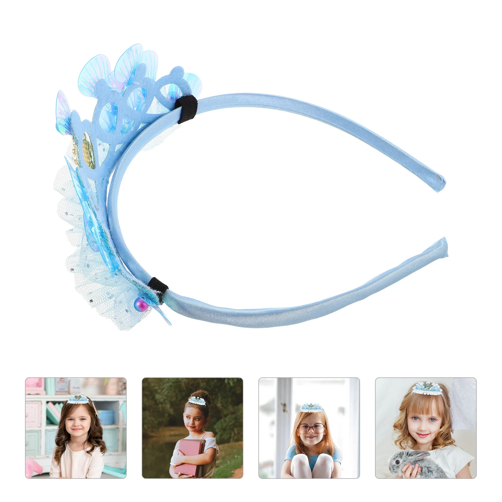 子供用オーシャンヘアクラウンマーメイドヘッドバンド女の子海の下マーメイドヘッドバンドプリンセス用