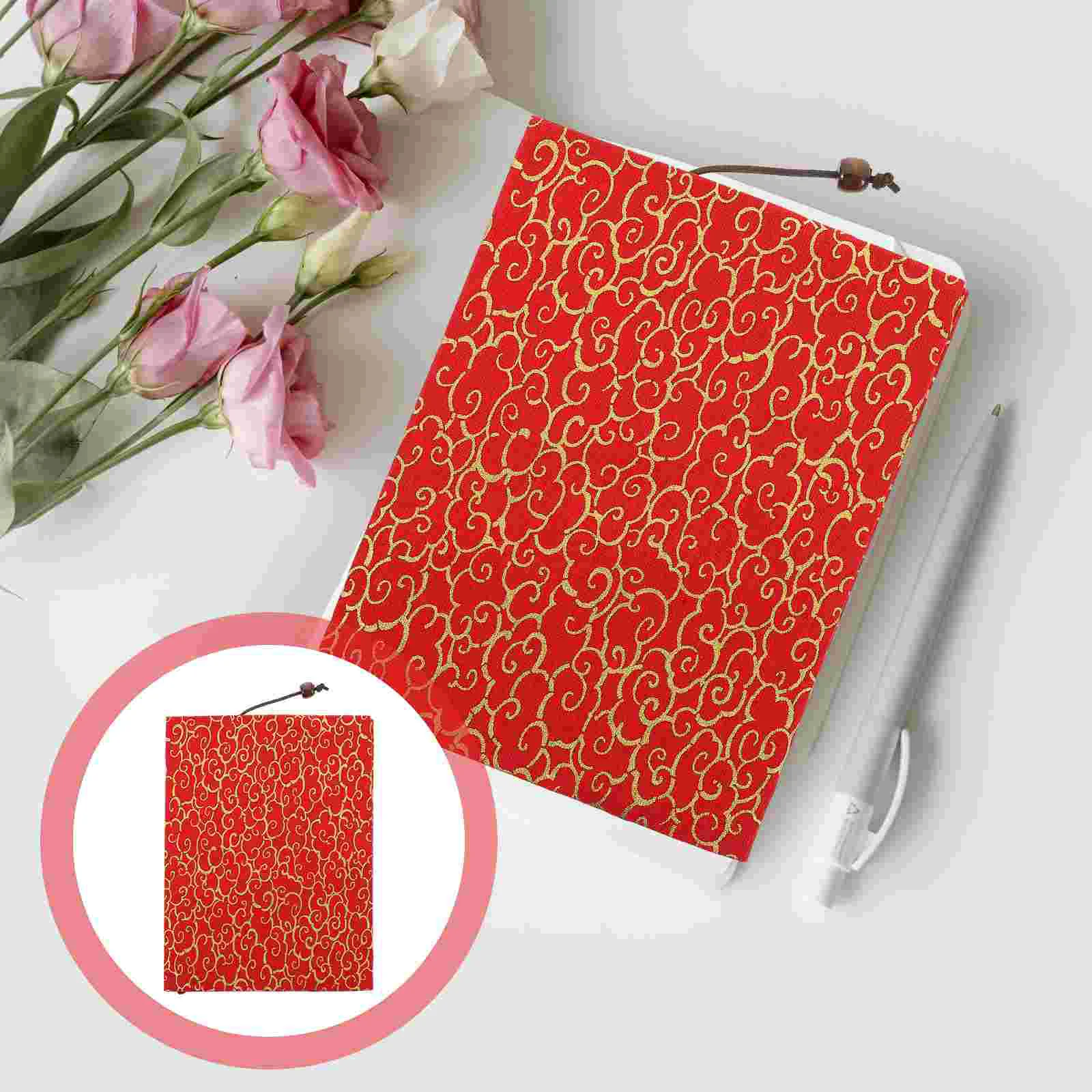 A5 Adjustable Book Cover Decorative Book Sleeve Crane Design Book Protector Hand-made Cloth Book Cover  Hand Account Book