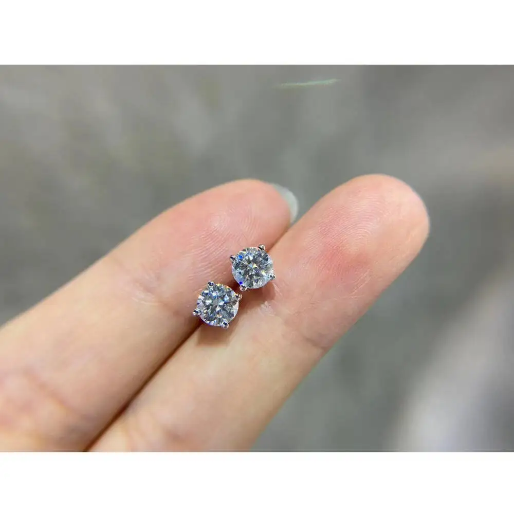 TY 2.0ct مويسانيتي أقراط للنساء مختبر نمت ضياء الأذن ترصيع فضة غرامة مجوهرات هدية S925 فضة أقراط