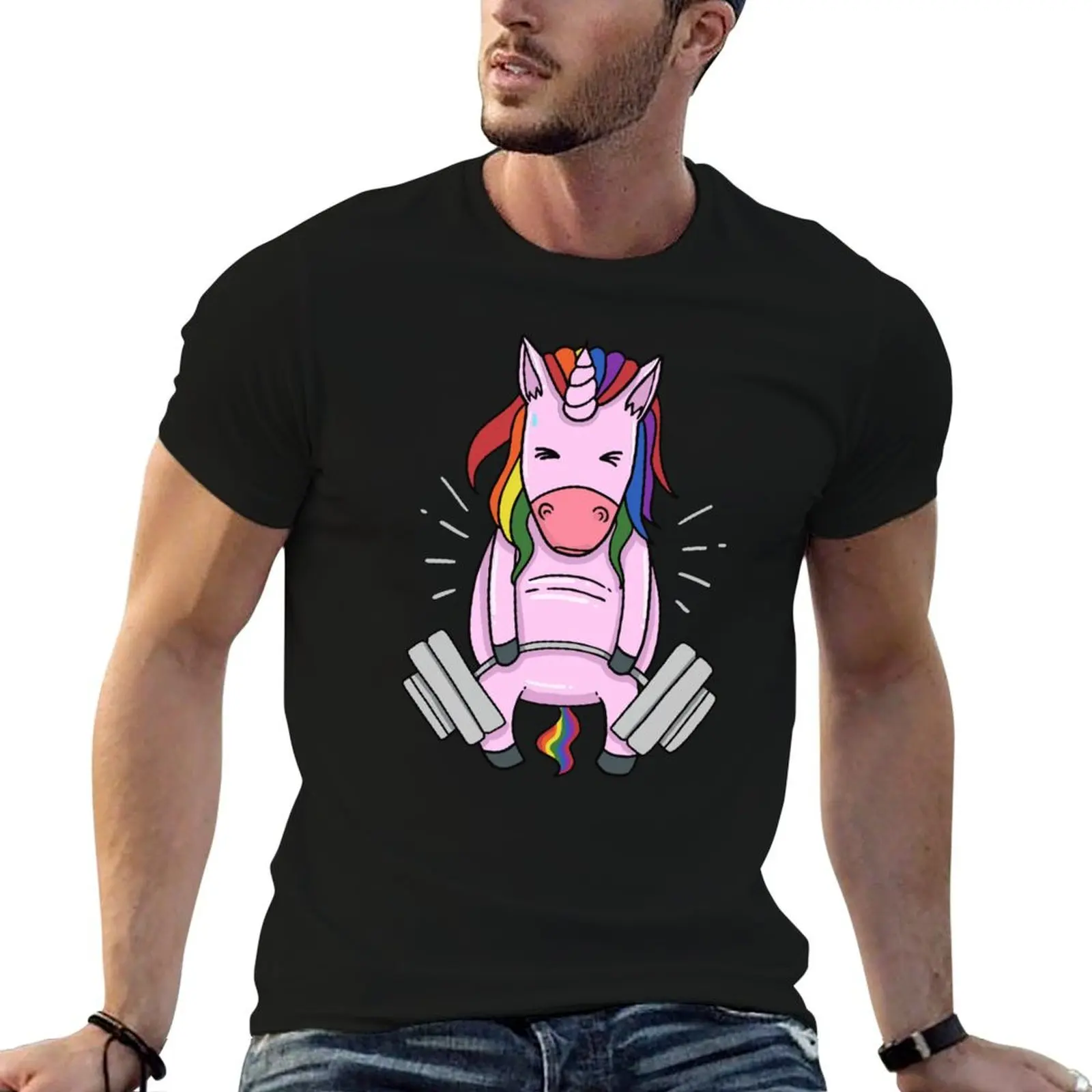 Weightlifting Unicorn T-Shirt High Elasticity Sports Tee Shirt