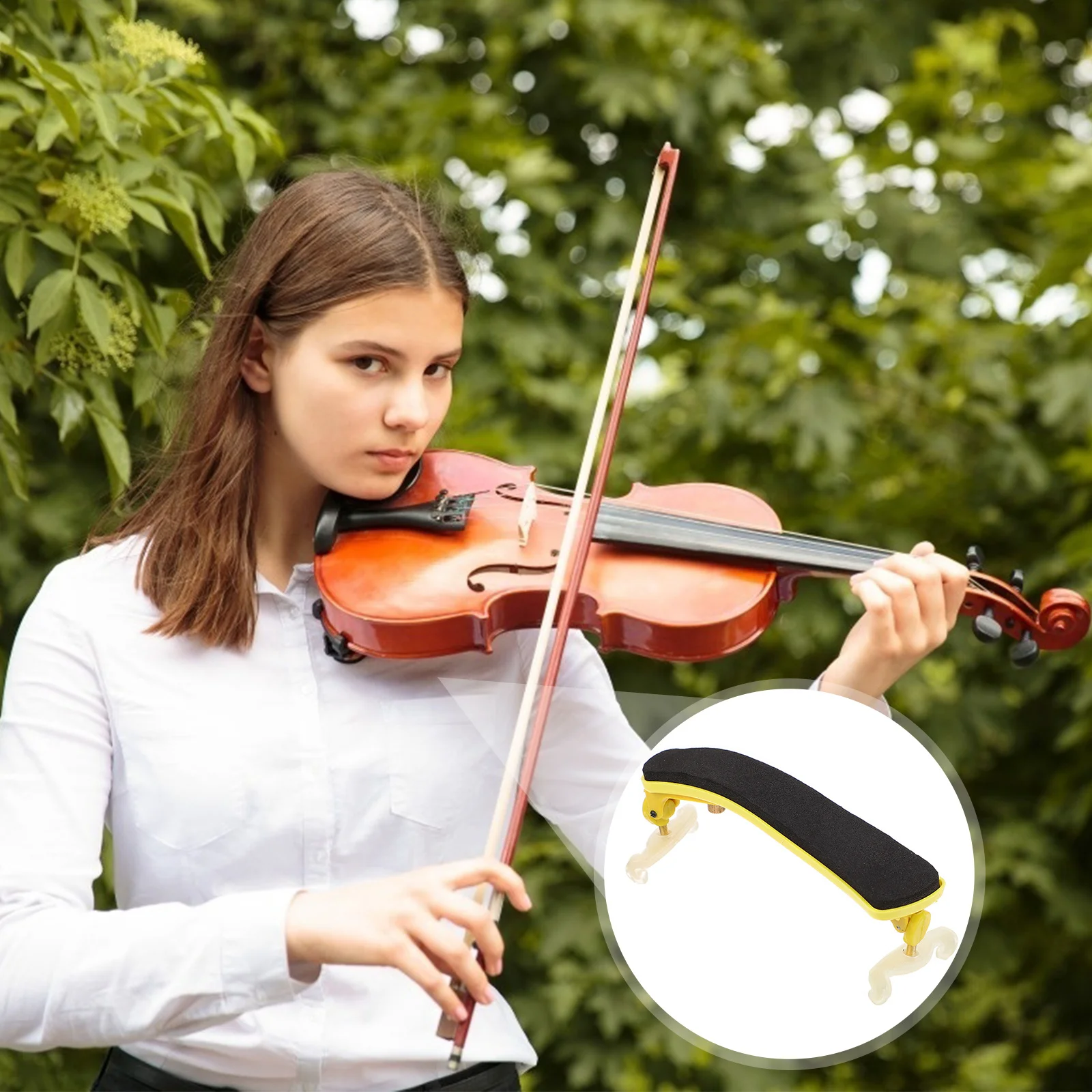 

1Pcs Colorful Violin Shoulder Rest Rubber Material Ergonomic Design Reduce Back Pressure Comfortable Use Portable Violin Holder