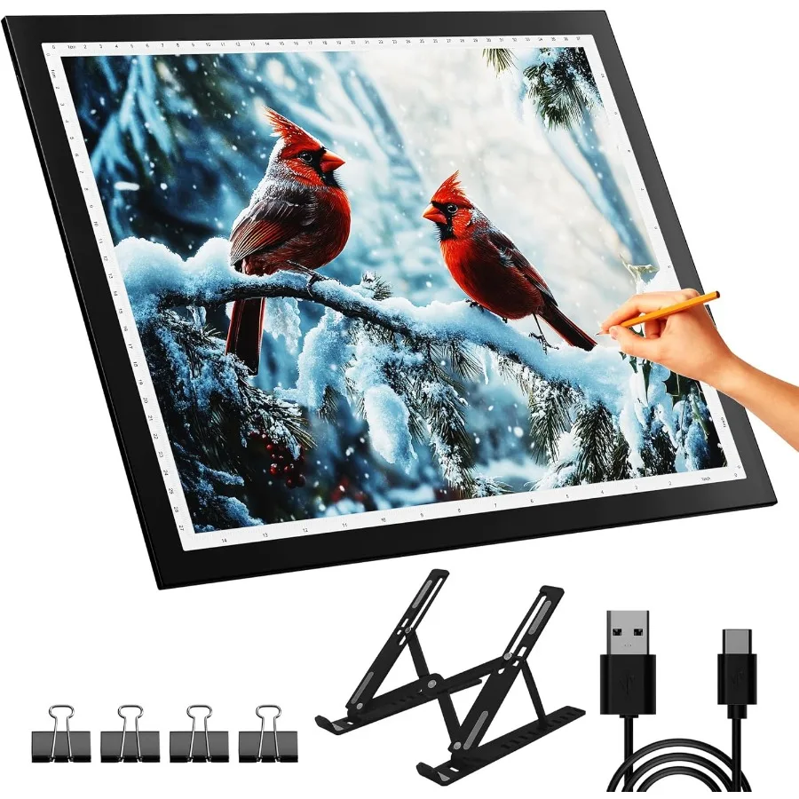 

A3 Light Pad for Diamond Painting with Stand Diamond Art Light Board 5500 Lux Tracing Light Box 10 Levels Stepless Dimming Diam