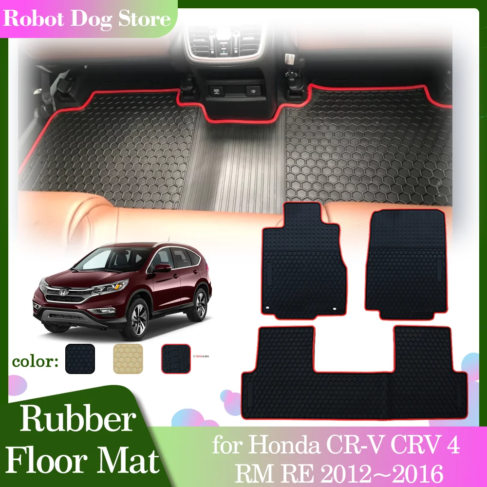 

Car Rubber Floor Mat for Honda CR-V CRV 4 RM RE 2012~2016 2013 Foot Interior Liner Carpet Waterproof Pad Custom Rug Accessories