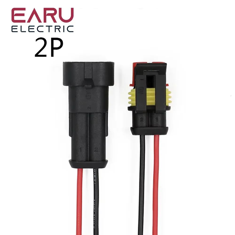 1set AMP 1P 2P 3P 4P 5P 6P Way Waterproof Electrical Auto Connector Male Female Plug with Wire Cable harness for Car Motorcycle