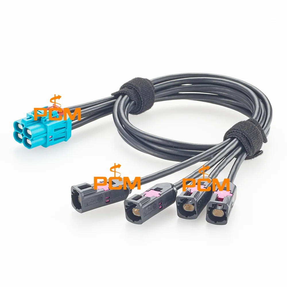 4 In 1 GEMnet Jack Z Code TE 1-2386629-4 to GEMnet Plug A Code TE 2368003-1 Automotive Ethernet Cable for Camera Vehicle Network