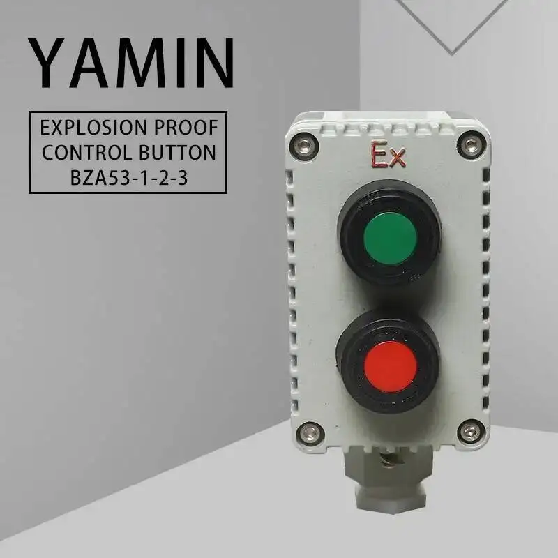 

Explosion-proof 2 Positions Control Push Button Switch Control 220/380V 10A IP65 Aluminum Alloy Box Indicator Industrial LA53-A2