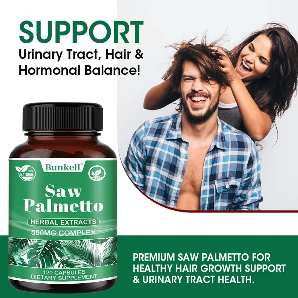 Saw Palmetto Herbal Extract 500mg Complex Helps Reduce Frequent Urinary Frequency Prostate Health