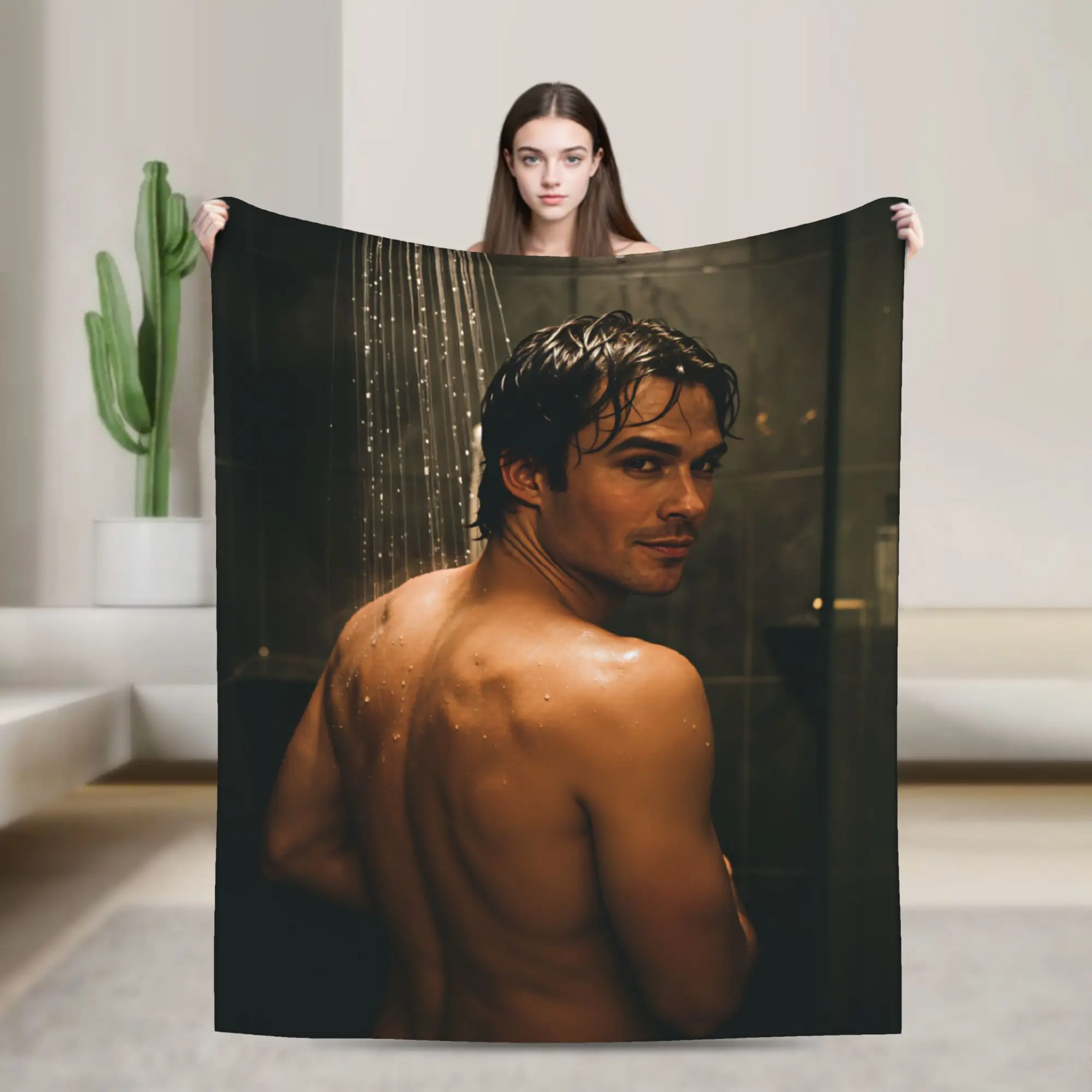 Vampire Diaries Damon Klaus  Flannel Blanket  Warm Soft Throw Blanket for Couch Bed Travel Funny Bedspread Sofa Bed Cover