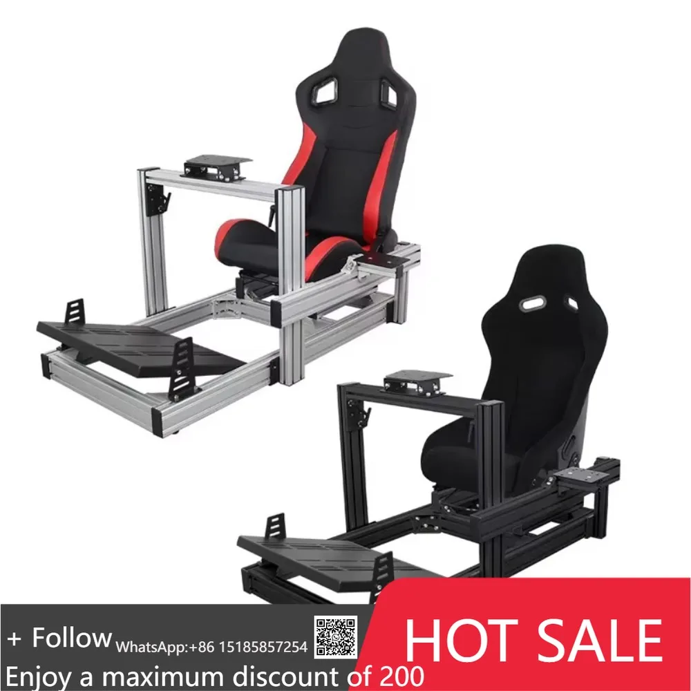 لعبة القيادة Sim Racing Eulator Rig Kit عجلة وملحقات الدواسة قفازات حامل تلفزيون Sim Racing Cockpit مقاعد من الألومنيوم