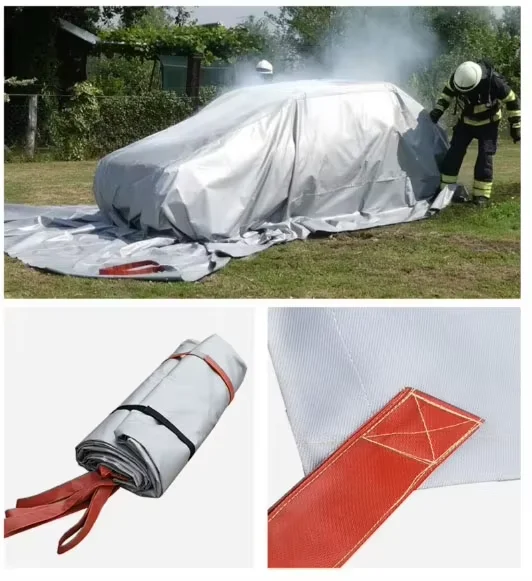 

Fireproof Safety Equipment Car Fire Blanket 6*8m Electric Vehicle Protection Blanket