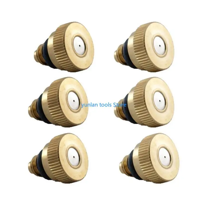 

50LB 6Pieces Brass Misting Nozzle Water Misting Nozzle for Patio Low Pressure Nozzle