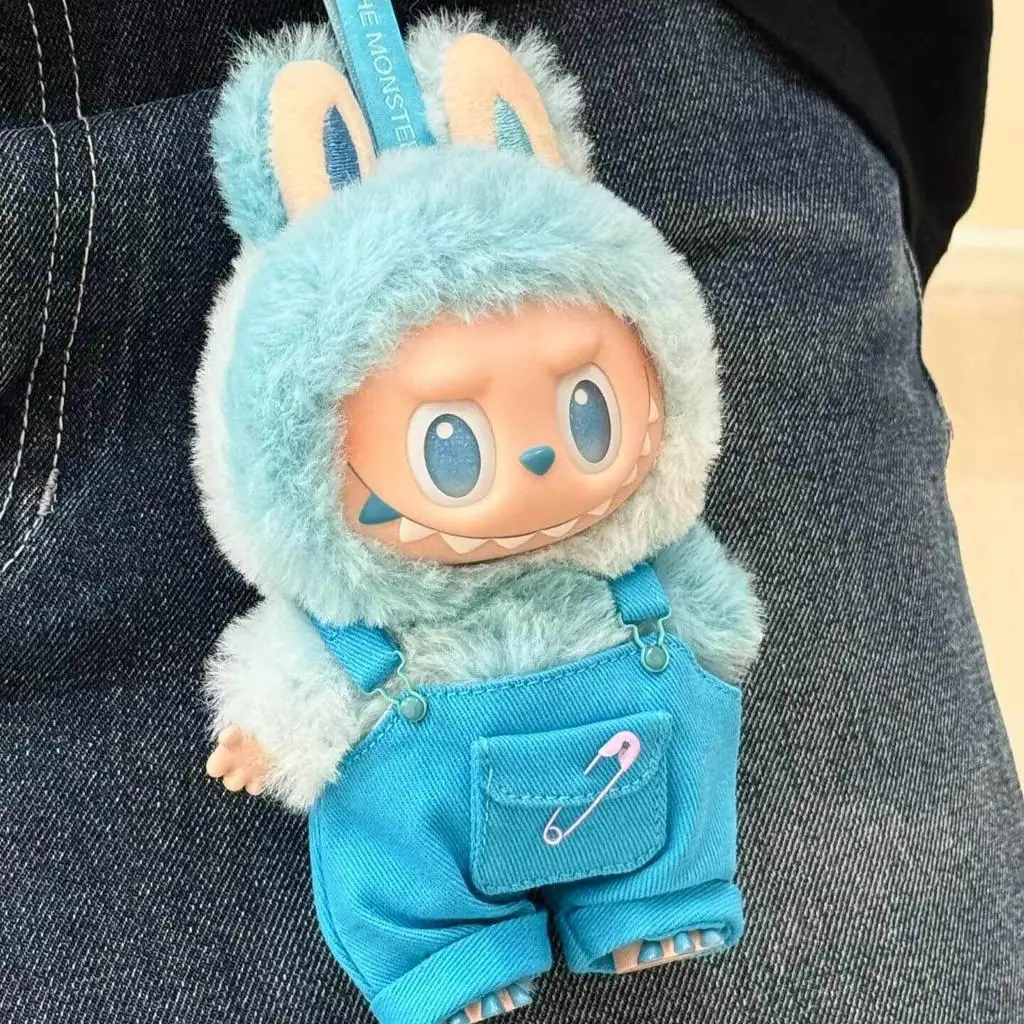 For labubu v1/v2/v3 vinyl doll two spring wild summer tide play color matching overalls set  Dolls Accessories Little Cloths